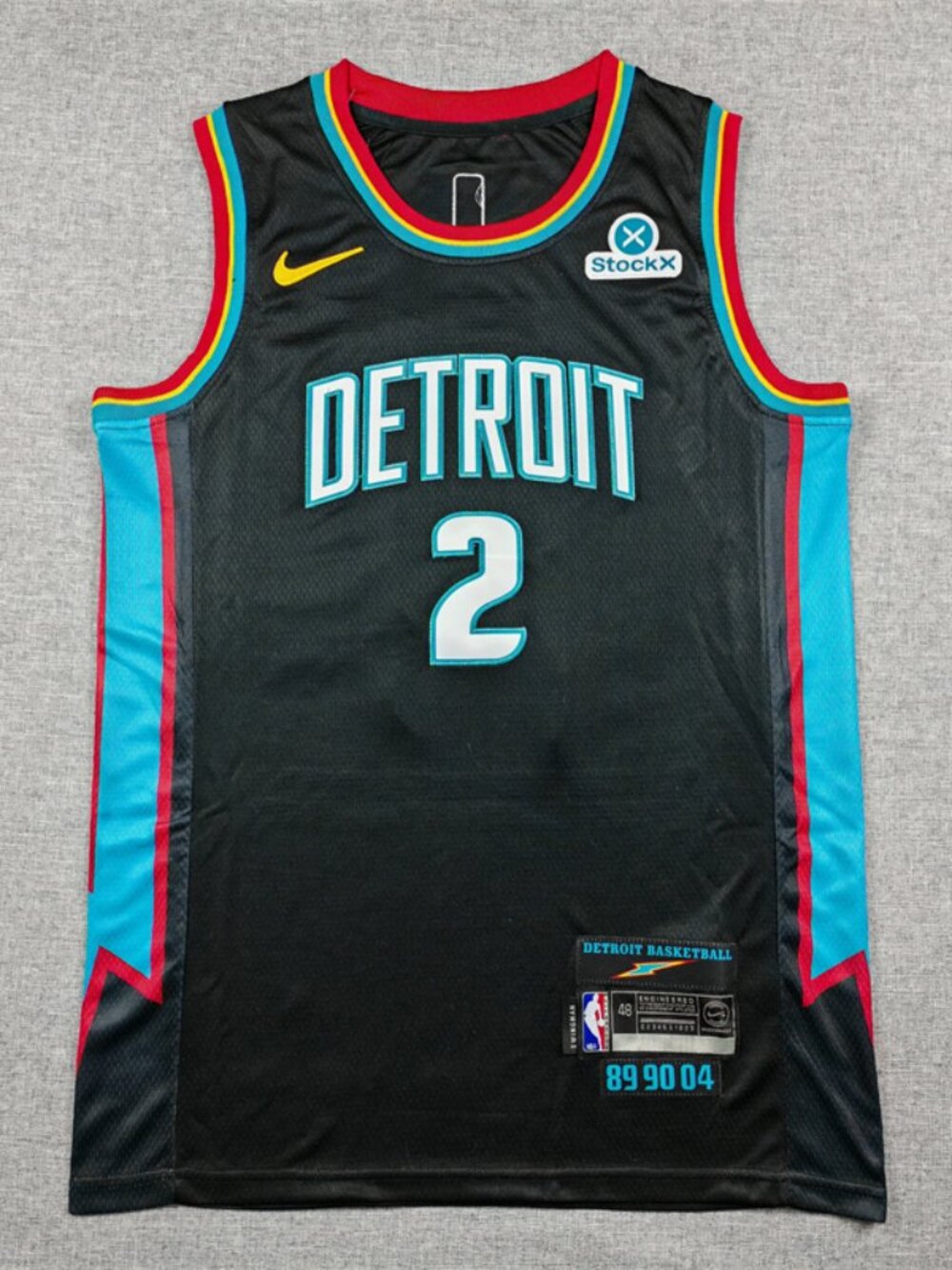 Detroit Black & Teal City Style Basketball Jersey #2